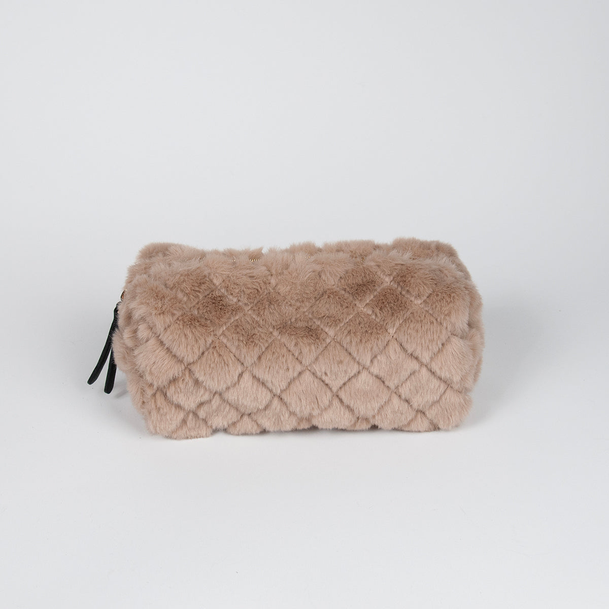 910605 Veske, Liten makeup-bag fuskpels - beige