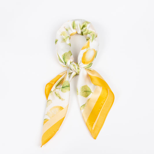 910760  Skjerf, Lite skjerf lemon print - gul