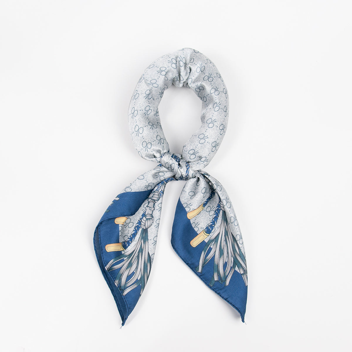 911341  Skjerf, Lite skjerf tassel print - marine