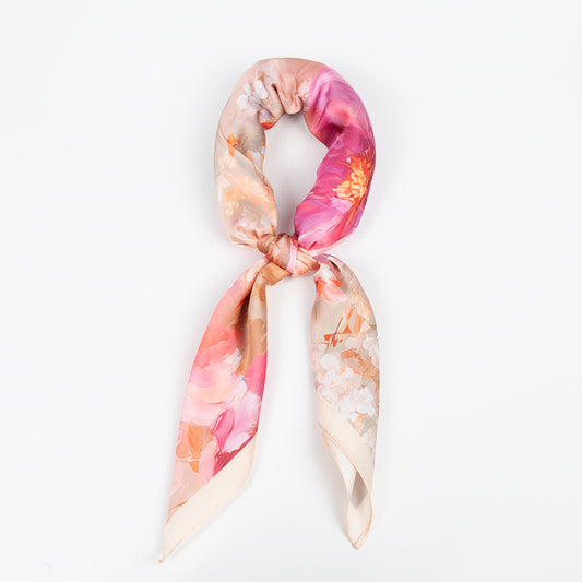 911636  Skjerf, Lite skjerf storblomstret - lys rosa
