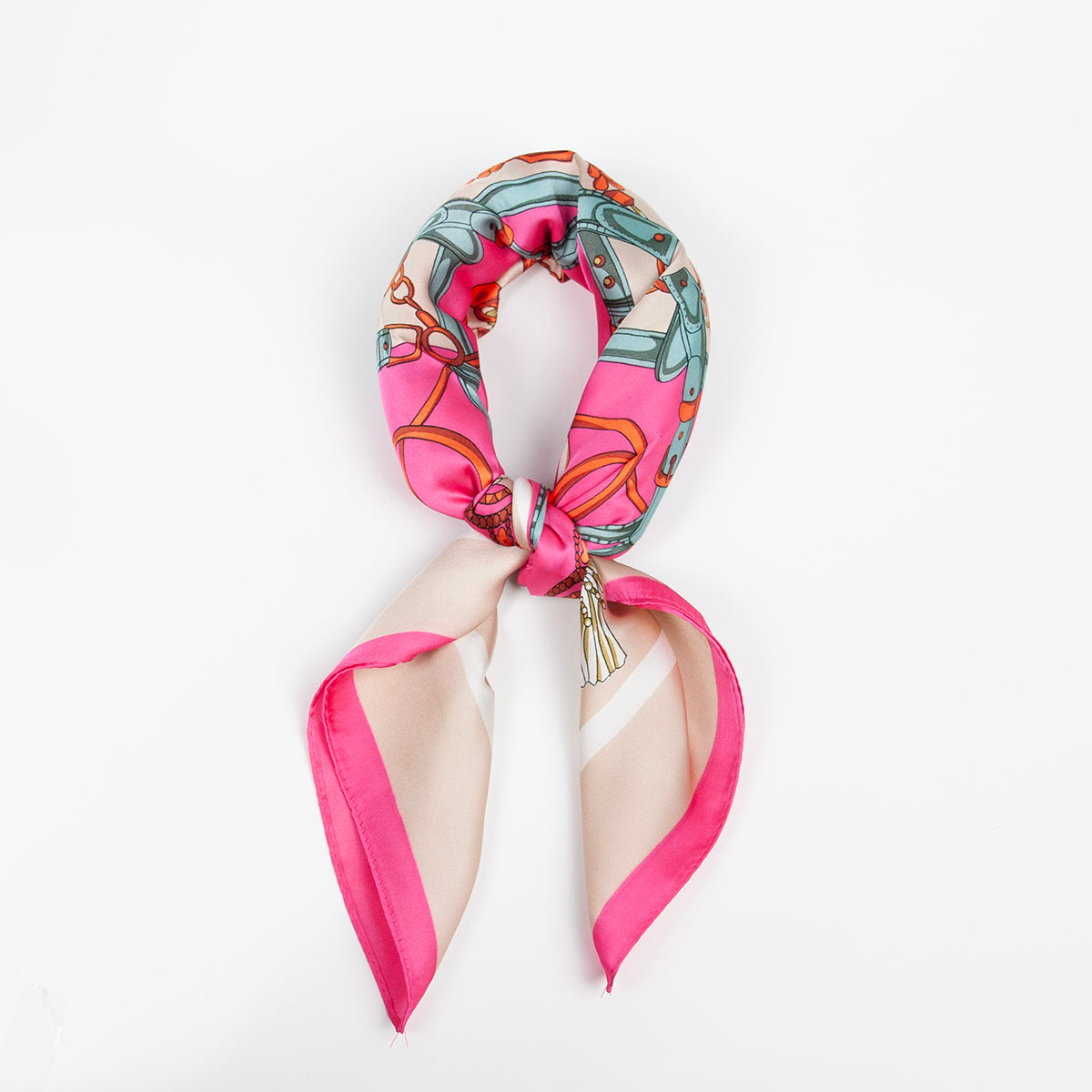 911932  Skjerf, Lite skjerf chain print - pink