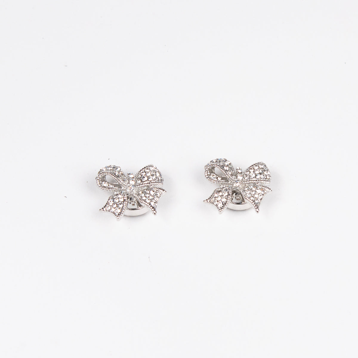 914586 Brosje, Knappedekor 2 pcs Sløyfe - sølv
