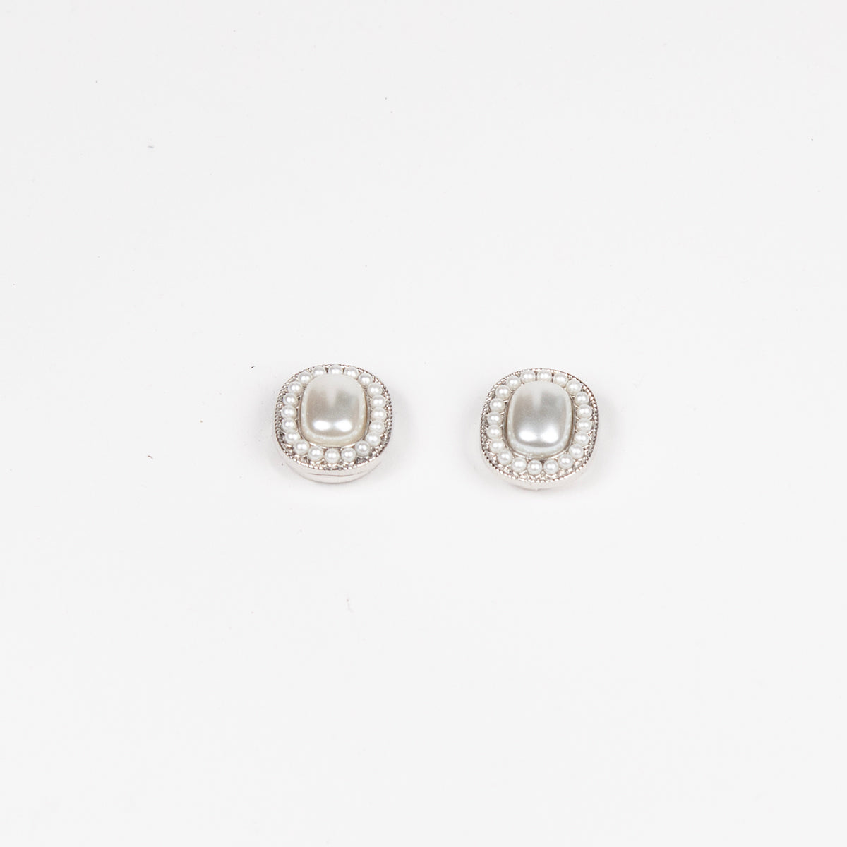 914686 Brosje, Knappedekor 2 pcs Strass sten - sølv