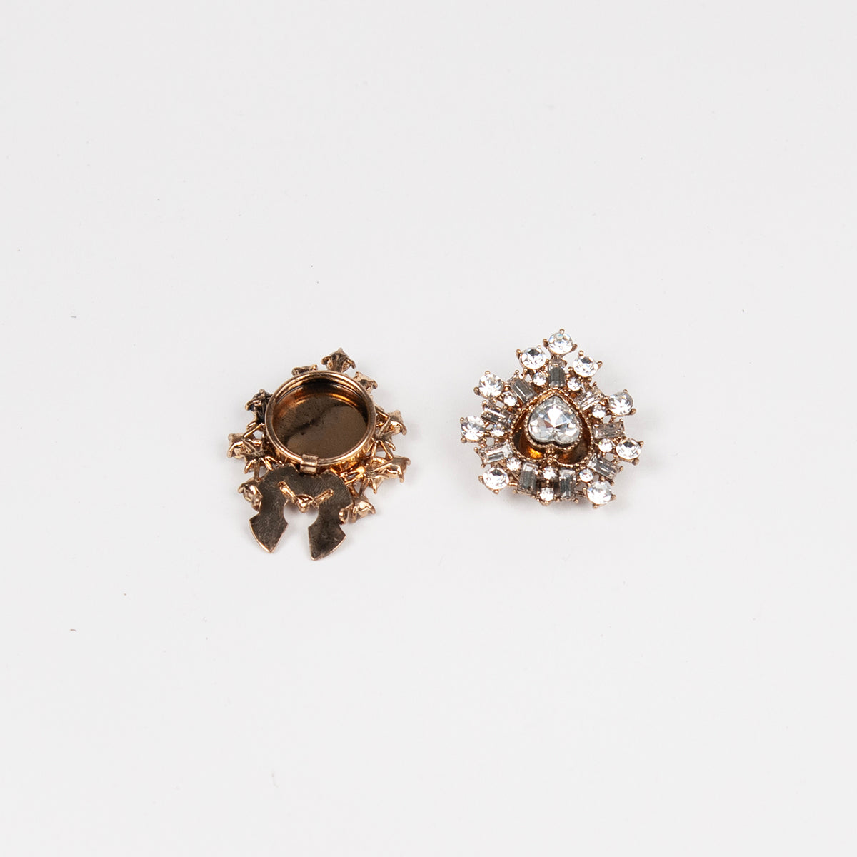 914786 Brosje, Knappedekor 2 pcs Sløyfe - sølv