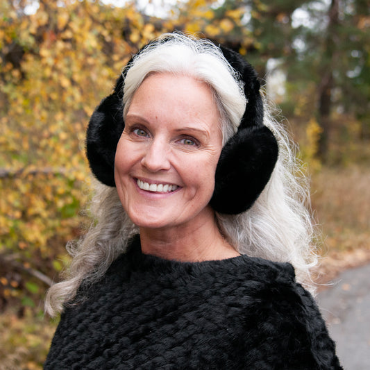 915001 Fuskpels, Ørevarmere   - svart