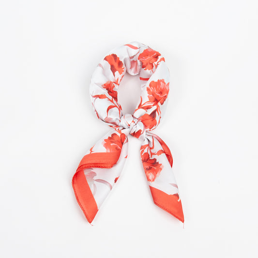 915423  Skjerf, Lite skjerf røde blomster -  rød