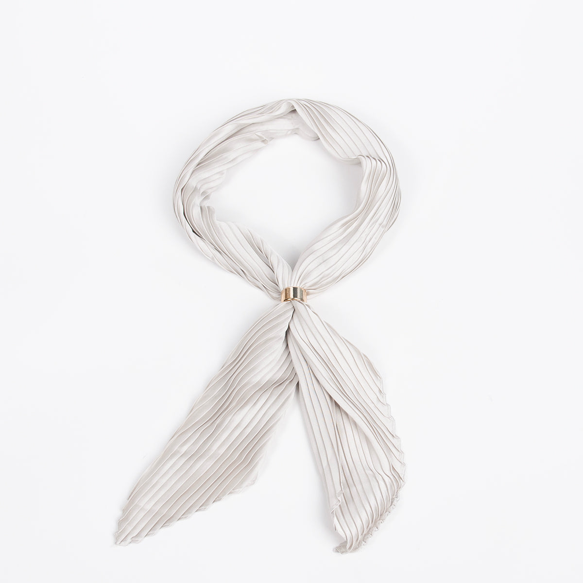 915503  Skjerf, Lite plizze skjerf med skjerf ring - offwhite