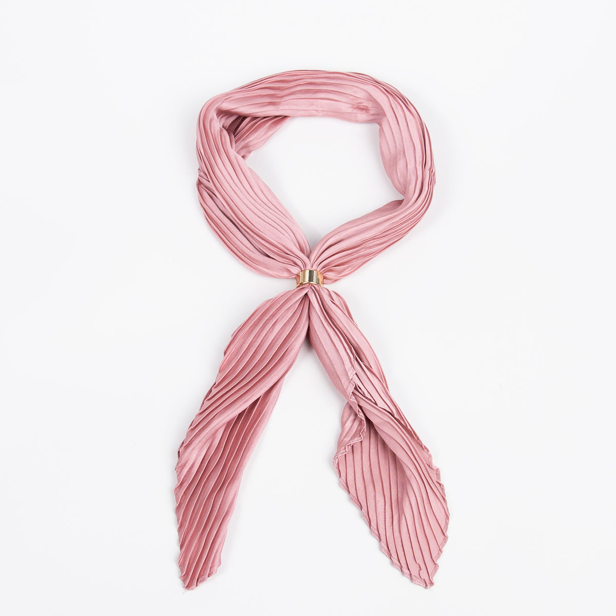 915536  Skjerf, Lite plizze skjerf med skjerf ring - rosa