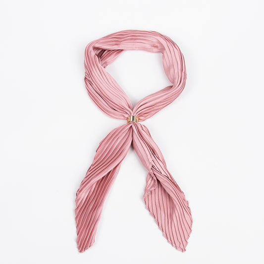 915536  Skjerf, Lite plizze skjerf med skjerf ring - rosa