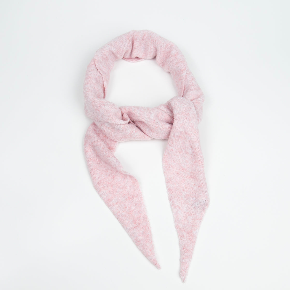 916436 Skjerf, Strikket lite trekantskjerf - rosa