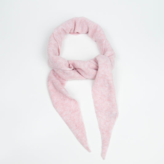 916436 Skjerf, Strikket lite trekantskjerf - rosa