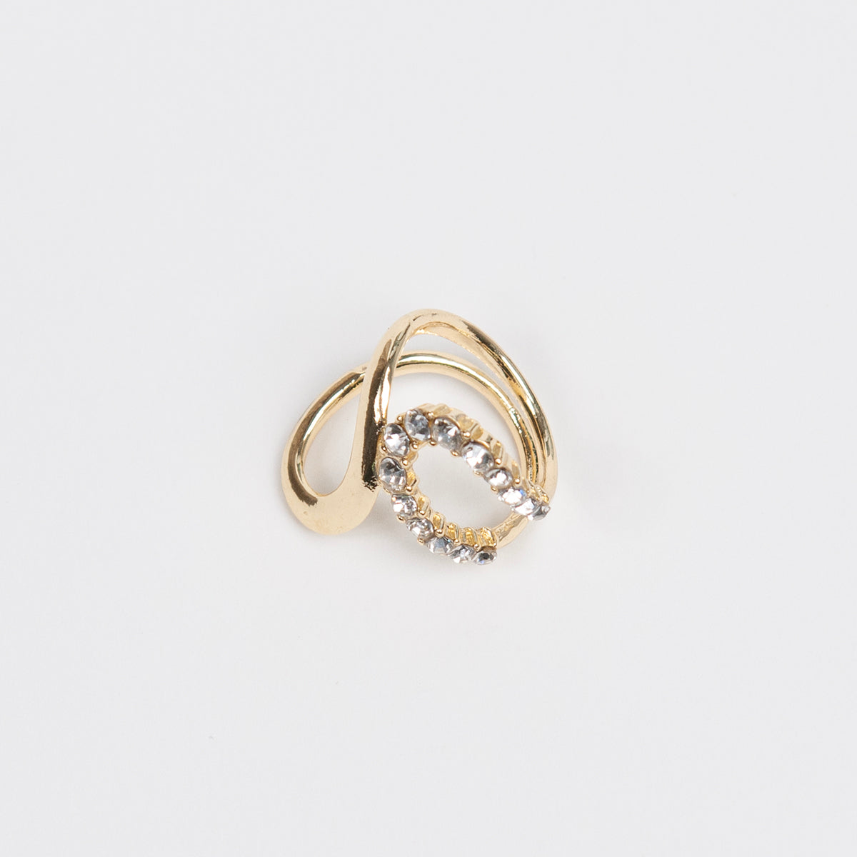 917262 Skjerf ring - Skjerfring med strassloop - gull