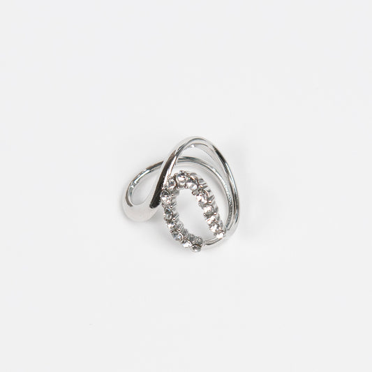 917286 Skjerf ring - Skjerfring med strassloop - sølv