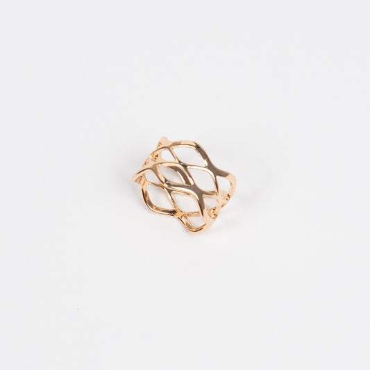 917362 Skjerf ring - Enkel skjerfring flettet metal - gull