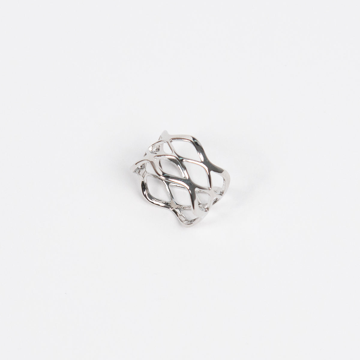917386 Skjerf ring - Enkel skjerfring flettet metal - sølv