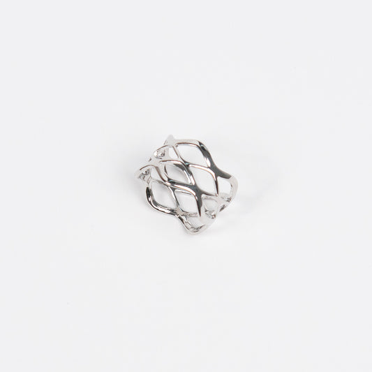 917386 Skjerf ring - Enkel skjerfring flettet metal - sølv