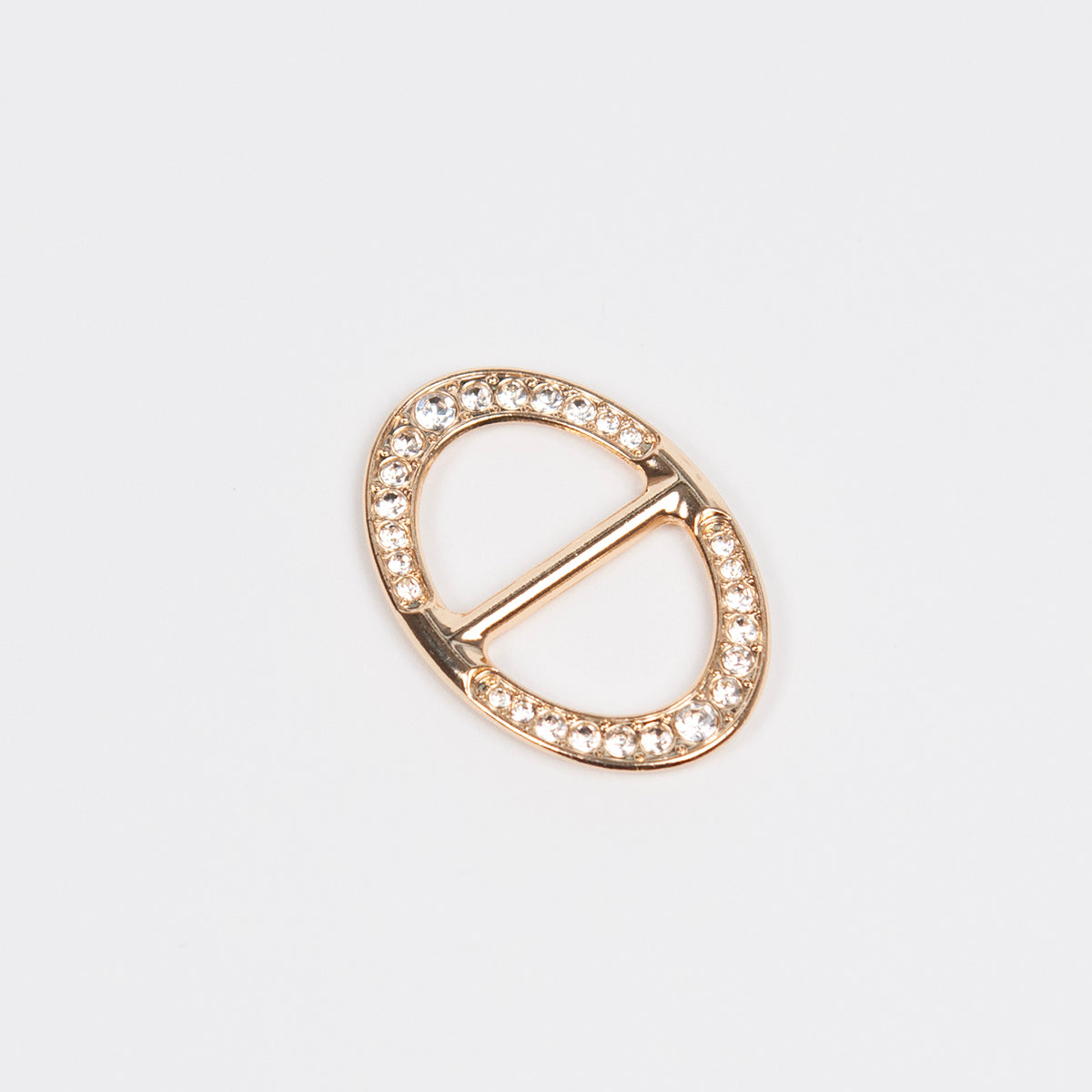 917462 Skjerf ring - Flat skjerfring oval med strass stener - gull