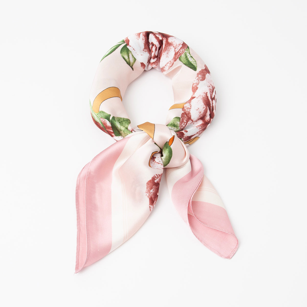919336  Skjerf, Lite skjerf blomst og lenkeprint - rosa