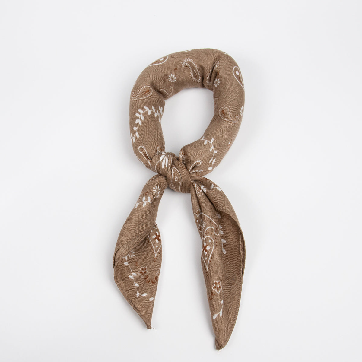 919905  Skjerf, Lite skjerf paisley print matt struktur - beige