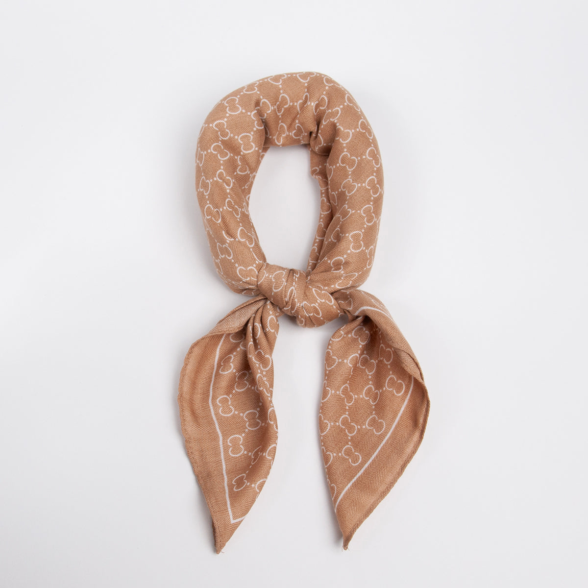 920005  Skjerf, Lite skjerf CC print matt struktur - beige