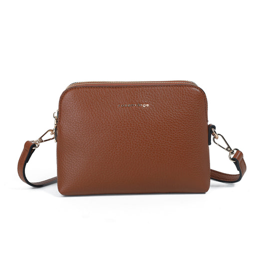 921015 Veske, Zipper clutch  - cognac