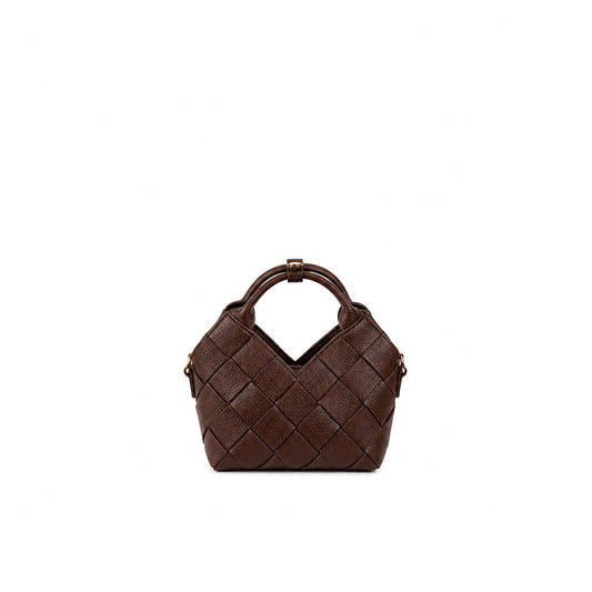 925011 Vesker, Liten flettet shopper  - brun