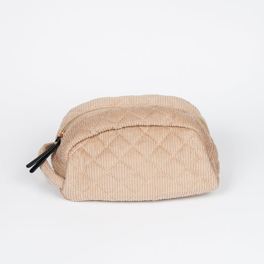 925405 Veske, Liten makeup-bag cordfløyel - beige