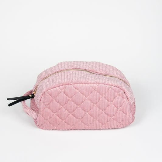 925436 Veske, Liten makeup-bag cordfløyel - lys rosa