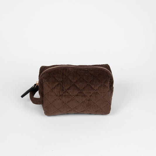925611 Veske, Makeup-bag cordfløyel - brun
