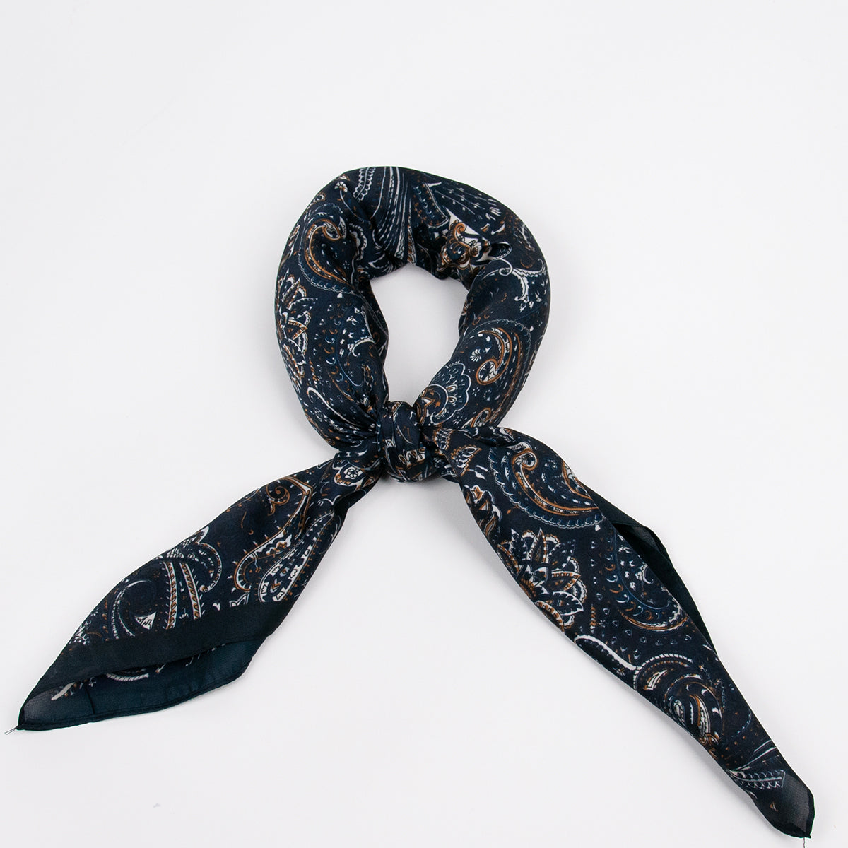926341  Skjerf, Lite skjertf matt kvalitet paisley print - navy