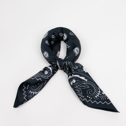 926401  Skjerf, LIte skjerf paisley print to-farget - svart