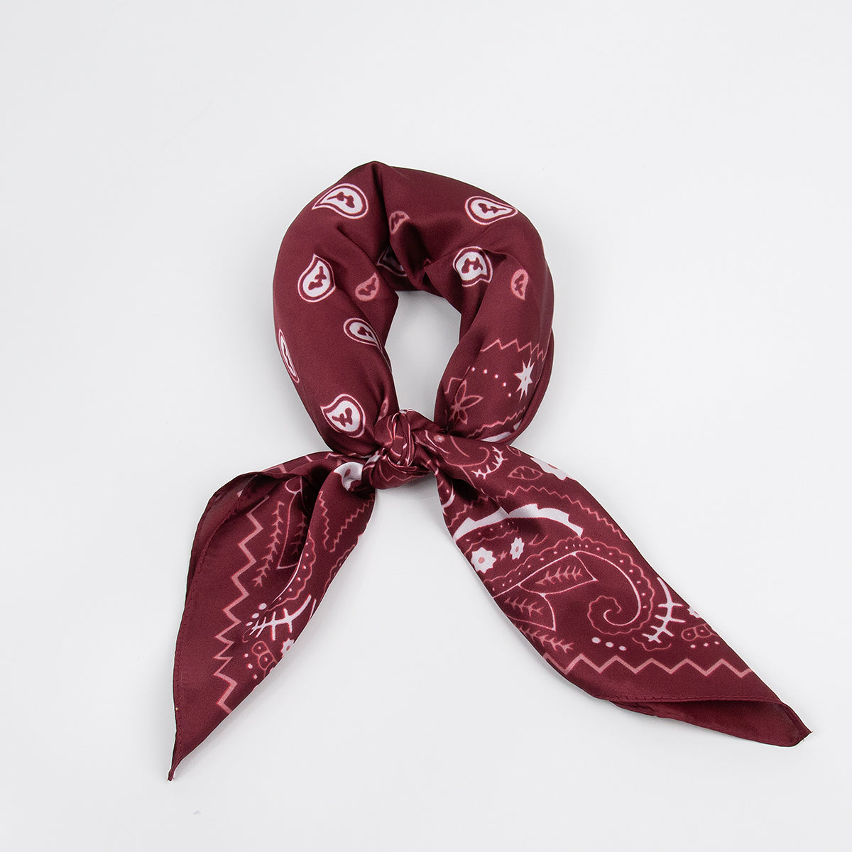 926421  Skjerf, LIte skjerf paisley print to-farget - burgunder