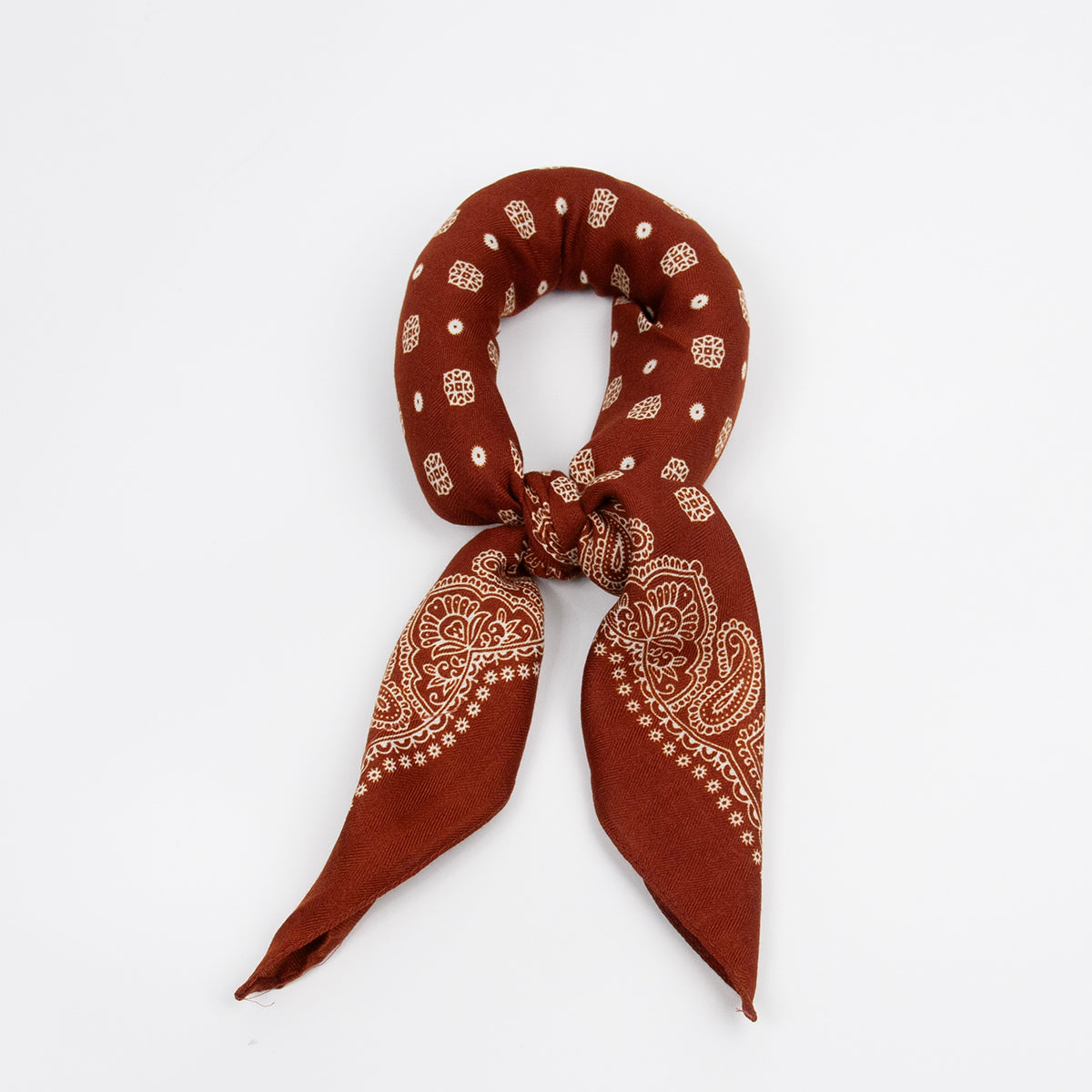 926915  Skjerf, Lite skjertf matt kvalitet paisley print - cognac