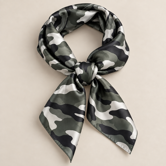 928350  Skjerf, Lite skjerf 70x70 cm kamo-printet - armygrønn