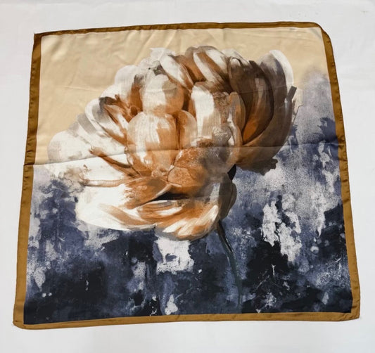 928415  Skjerf, Lite skjerf 70x70 cm art-print - cognac edge