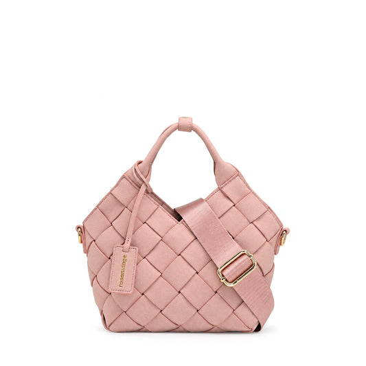 930136 Veske, MOLLY liten flettet semsket shopper - rosa