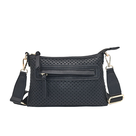 930301 Veske, NINNI clutch perforert mønster - svart