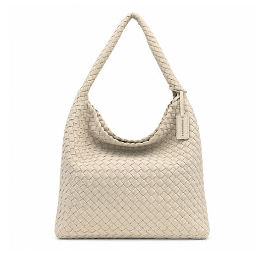 930405 Veske, KATE flettet semsket crossbag- beige