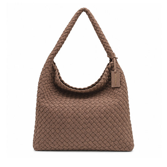930411 Veske, KATE flettet semsket crossbag- brun
