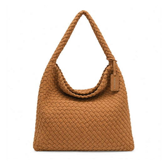 930415 Veske, KATE flettet semsket crossbag- cognac