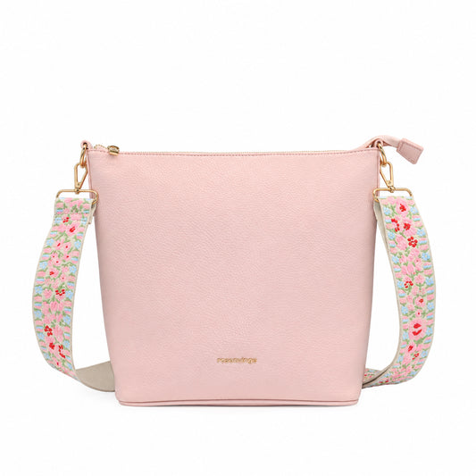 930636 Veske, NARA crossbag m/mønstret rem - rosa