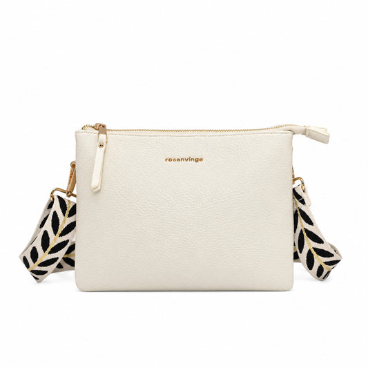 930703 Veske, NOOSA clutch m/mønstret rem - offwhite