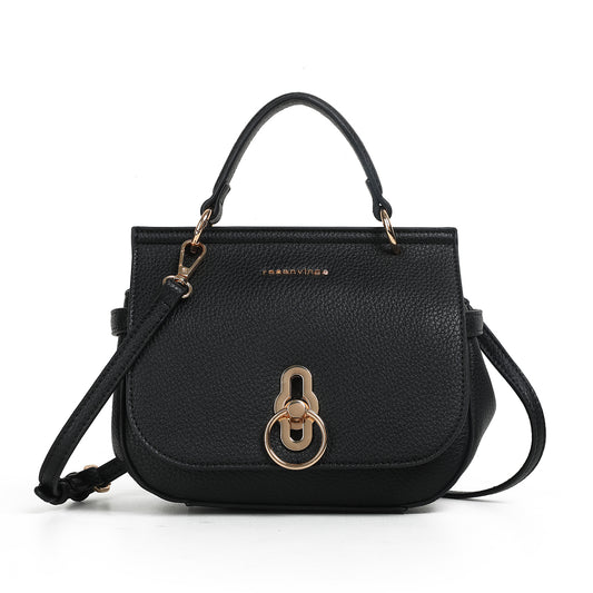 930901 Veske, NESNA liten clutch med frontspenne - svart
