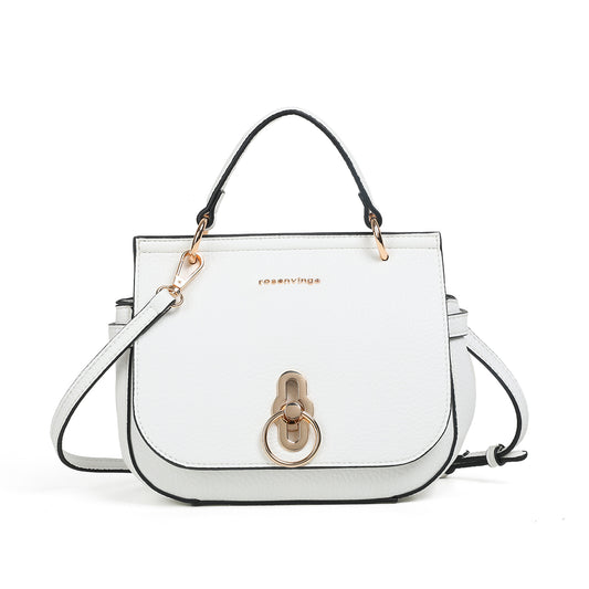 930902 Veske, NESNA liten clutch med frontspenne - hvit