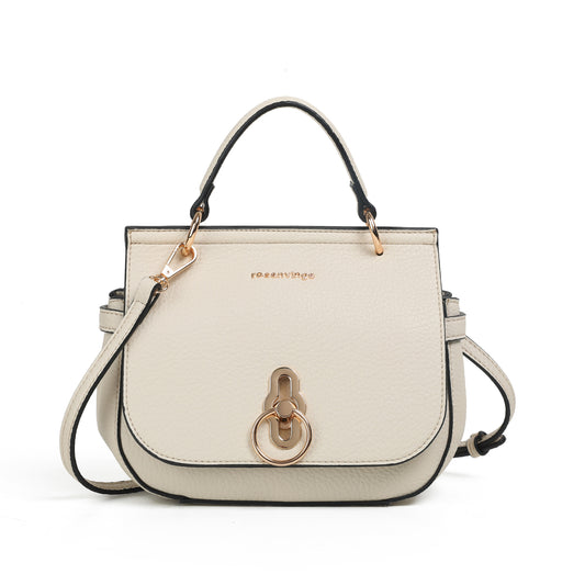930905 Veske, NESNA liten clutch med frontspenne - beige