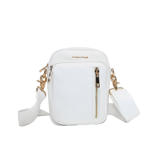 931402 Veske, NICE Citybag med mønstret rem - hvit