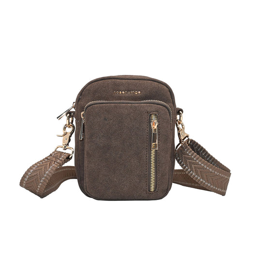 931411 Veske, NICE Citybag med mønstret rem - brun
