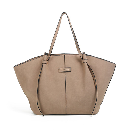 932007 Veske, JOSEFINE semsket look shopper - beige