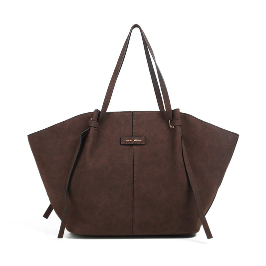 932011 Veske, JOSEFINE semsket look shopper - brun