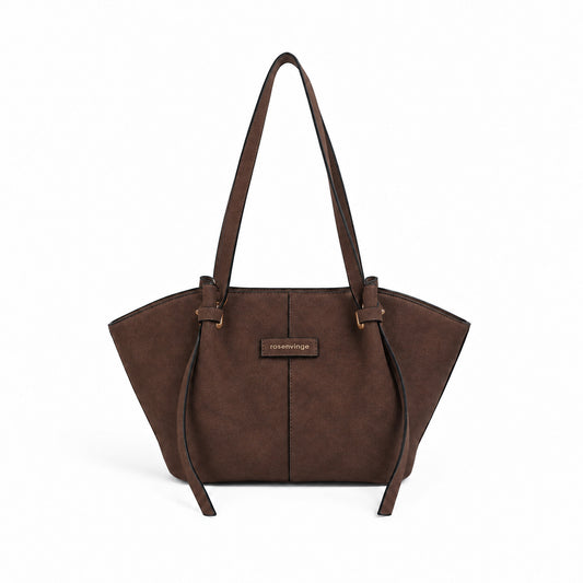 932111 Veske, Liten JOSEFINE semsket look shopper - brun